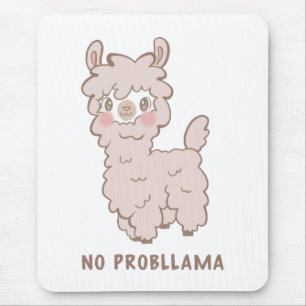 Kein Probllama Kawaii Rosa Lama Mousepad