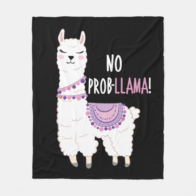 Kein Probllama Llama Fleecedecke (Vorderseite)