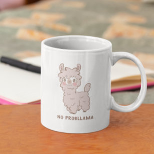 Kein Probllama Niedlich Pink Llama Kaffeetasse