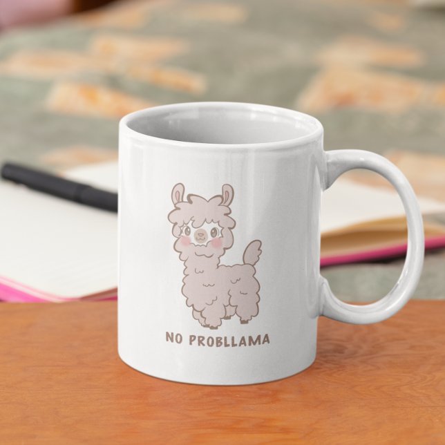 Kein Probllama Niedlich Pink Llama Kaffeetasse (Von Creator hochgeladen)