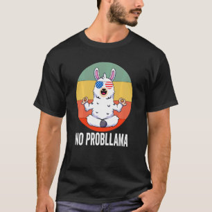 Kein Probllama Süßer Lama Wortwitz Lustig Yoga Fra T-Shirt