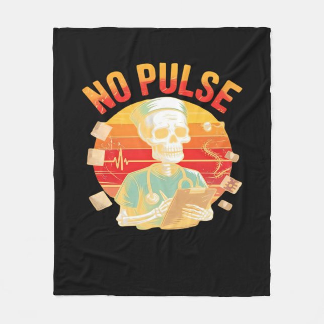 Kein Pulskelett Krankenschwester Funny Medical Hal Fleecedecke (Vorderseite)