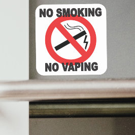 Kein Rauchen kein Vaping-Schild Quadratischer Aufkleber