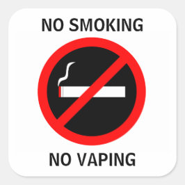 KEIN RAUCHER KEIN VAPIERZEICHEN QUADRATISCHER AUFKLEBER