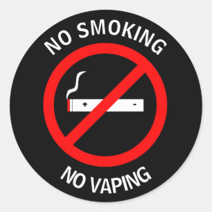 KEIN RAUCHER KEIN VAPIERZEICHEN RUNDER AUFKLEBER