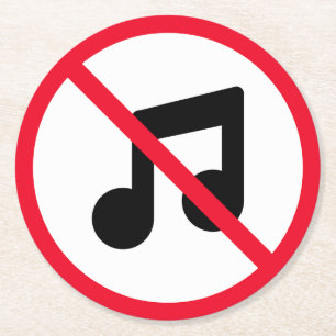 Kein Red Circle Sign für Musik   Kundenspezifische Runder Pappuntersetzer