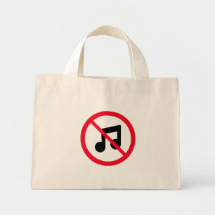 Kein Red Circle Sign für Musik Tiny Tote Bag Mini Stoffbeutel