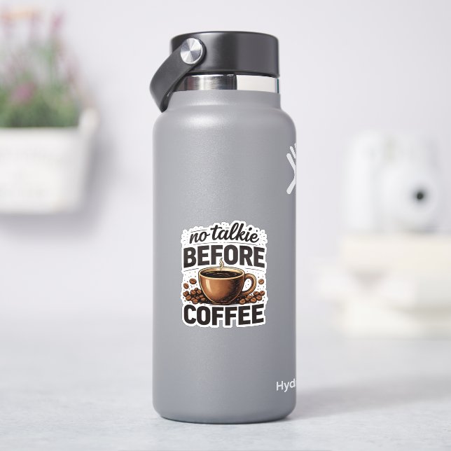 Kein Reden Vor Kaffee – Lustiger Retro-Kaffeeliebh Aufkleber (HydroFlask)