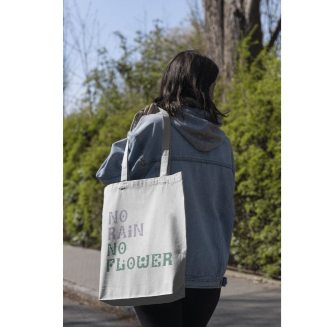"Kein Regen keine Blume" Groovy Niedliche Lila Min Tragetasche (Von Creator hochgeladen)