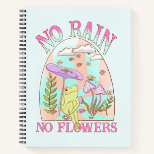 Kein Regen, keine Blume - Lebhafte Blumen & Pilze Notizbuch
