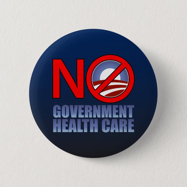 Kein Regierungs-Gesundheitswesen Button (Vorderseite)