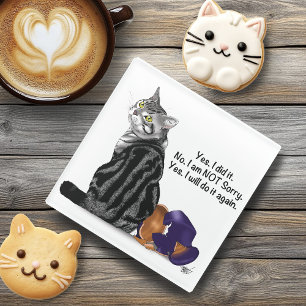 Kein Remorge Tabby Cat Funny Glasuntersetzer