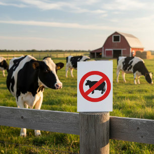 Kein Rindfleisch Schild Einladung