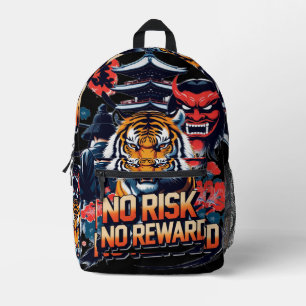 Kein Risiko kein Gewinn - Samurai Tiger Bedruckter Rucksack
