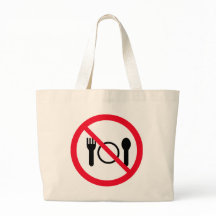 Kein rotes Circle Sign essen | Jumbo Tote Bag