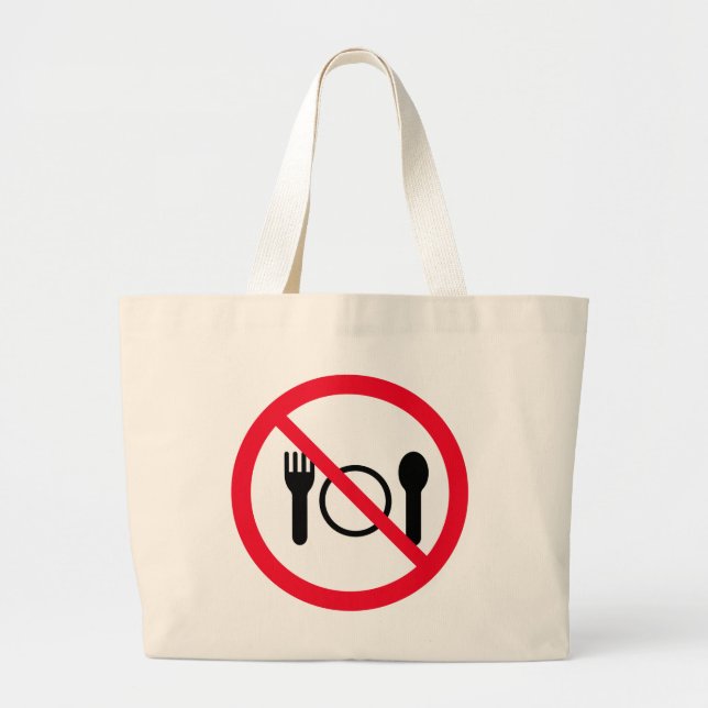 Kein rotes Circle Sign essen | Jumbo Tote Bag Stoffbeutel (Vorne)