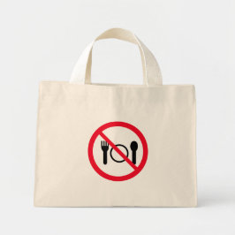 Kein rotes Circle Sign essen | Tiny Tote Bag Mini Stoffbeutel
