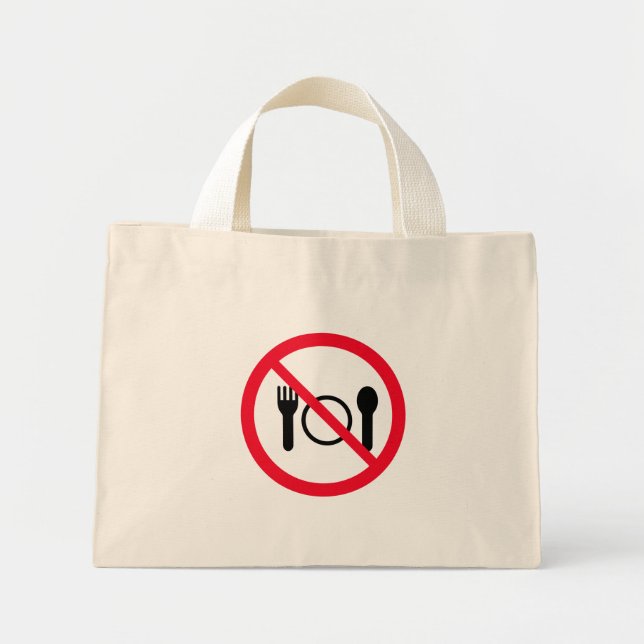 Kein rotes Circle Sign essen | Tiny Tote Bag Mini Stoffbeutel (Vorne)