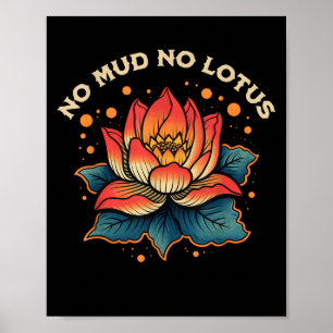 Kein Schlamm Kein Lotus Vintage Zen Buddhistische Poster