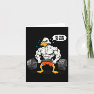 Kein Schmerz kein Gewinn Funny Duck Weightlifter J Karte