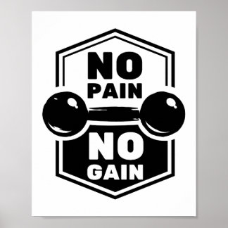 Kein Schmerz kein Gewinn | GYM-Fitness Motivierend Poster