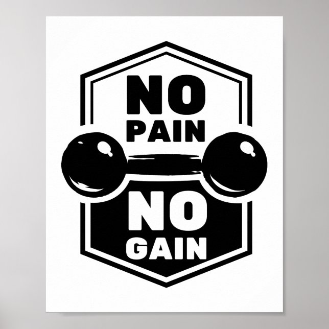 Kein Schmerz kein Gewinn | GYM-Fitness Motivierend Poster (Vorne)