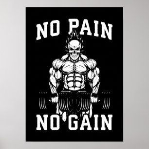Kein Schmerz, kein Gewinn - Gym Workout Motivieren Poster