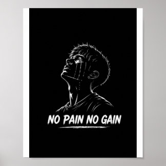Kein Schmerz Kein Gewinn Weinender Mann Motivation Poster