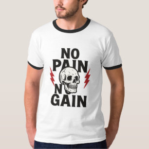 Kein Schmerz kein Schmerz - Fett Schädel und Blitz T-Shirt