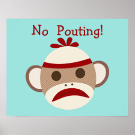 Kein Schmollen Meme Sock Monkey Baby Nursery Poste Poster