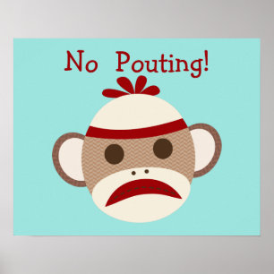 Kein Schmollen Meme Sock Monkey Baby Nursery Poste Poster