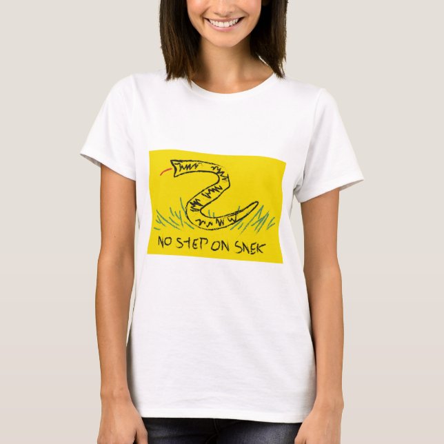 Kein Schritt auf der Flagge von Snek Gadsden T-Shirt (Vorderseite)