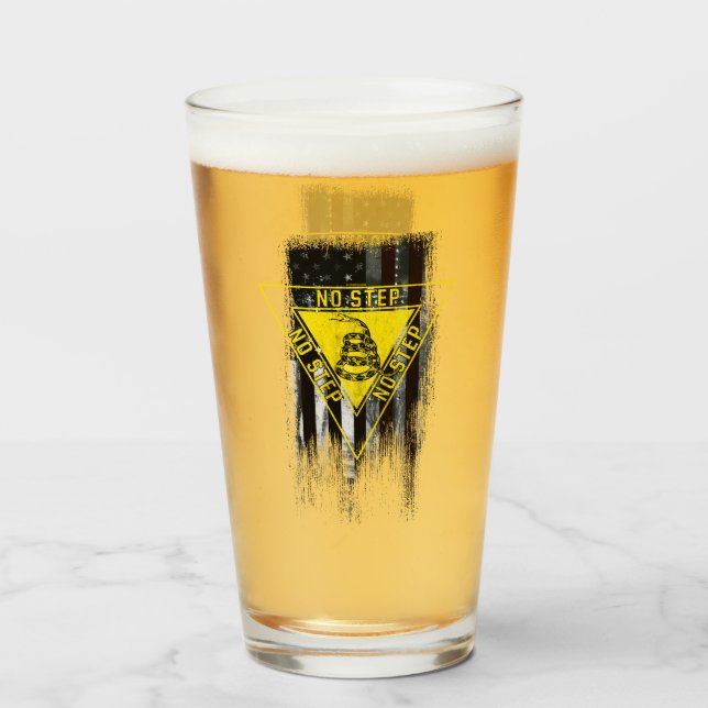 KEIN SCHRITT GADSDEN SNAKE MILITÄRISCHE LUFTFAHRTS GLAS (Vorne (Gefüllt))