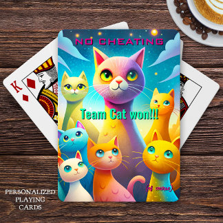 Kein Schummeln Team Katze gewann Whimsical Farbige Spielkarten