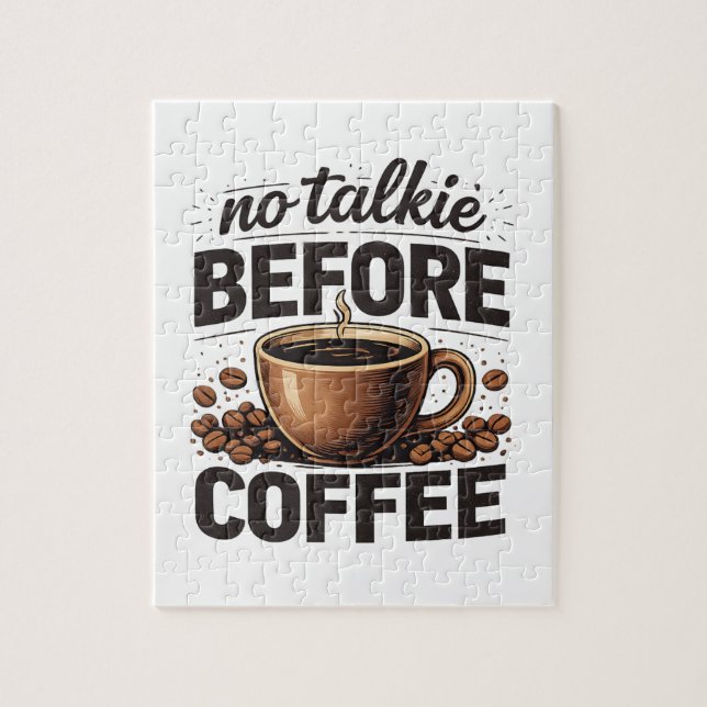 Kein Schwatz vorm Kaffee – Lustiger Retro-Kaffeeli Puzzle (Vertikal)