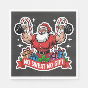 Kein Schweiß Kein Geschenk Santa Hanteln Stemmen B Serviette