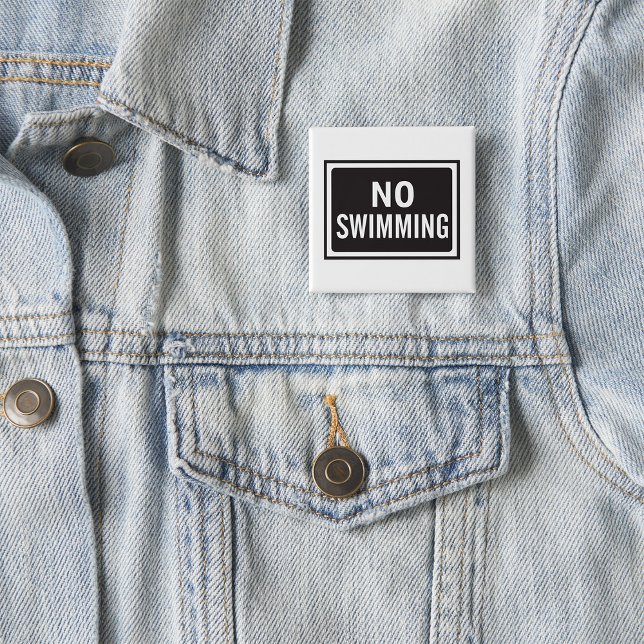 Kein Schwimmen, kühne Schwarz-Weiß-Warnung Button (Von Creator hochgeladen)