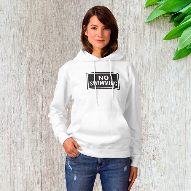 Kein Schwimmen, kühne Schwarz-Weiß-Warnung Hoodie (Von Creator hochgeladen)