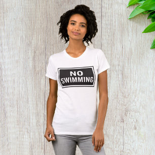 Kein Schwimmen, kühne Schwarz-Weiß-Warnung T-Shirt