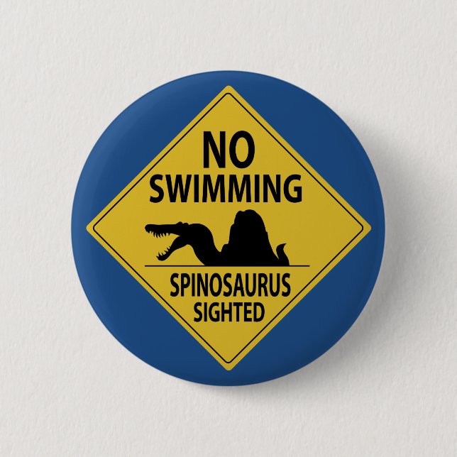 Kein Schwimmen - Spinosaurus Gesichtet Button (Vorderseite)