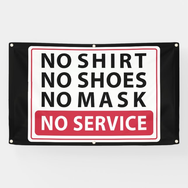 Kein Shirt ohne Schuhe keine Maske kein Service Banner (Horizontal)
