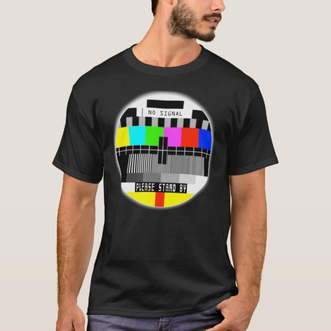 Kein Signal Old TV Screen Funny T - Shirt - bitte (Vorderseite)