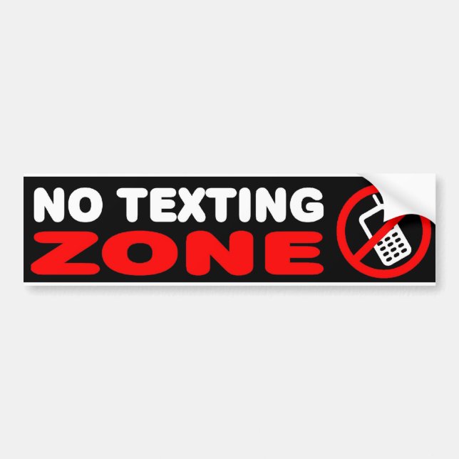 Kein simsen Sie Zone Autoaufkleber (Vorne)