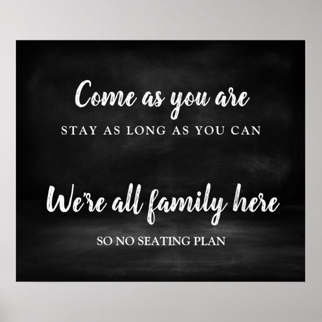 Kein Sitzplan Hochzeitszeichen Poster (Vorne)