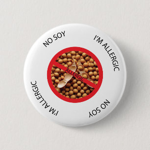 Kein Soy-Allergie-Warnknopf Button