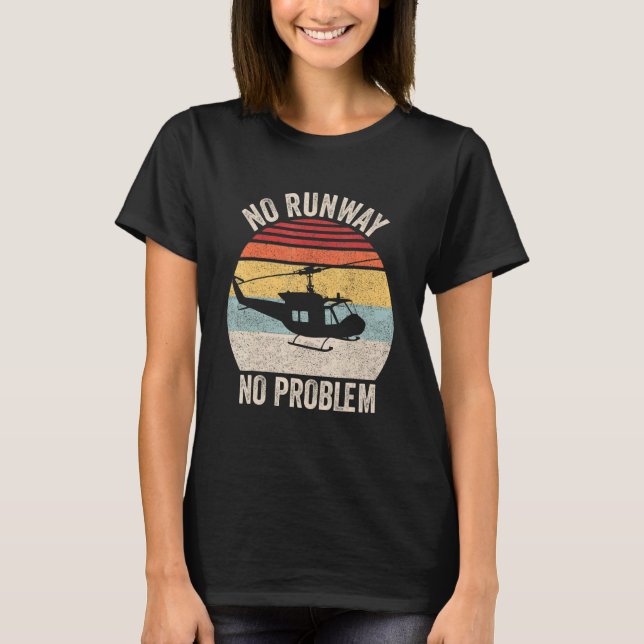 Kein Start kein Problem Helikopter Pilot Retro Vin T-Shirt (Vorderseite)