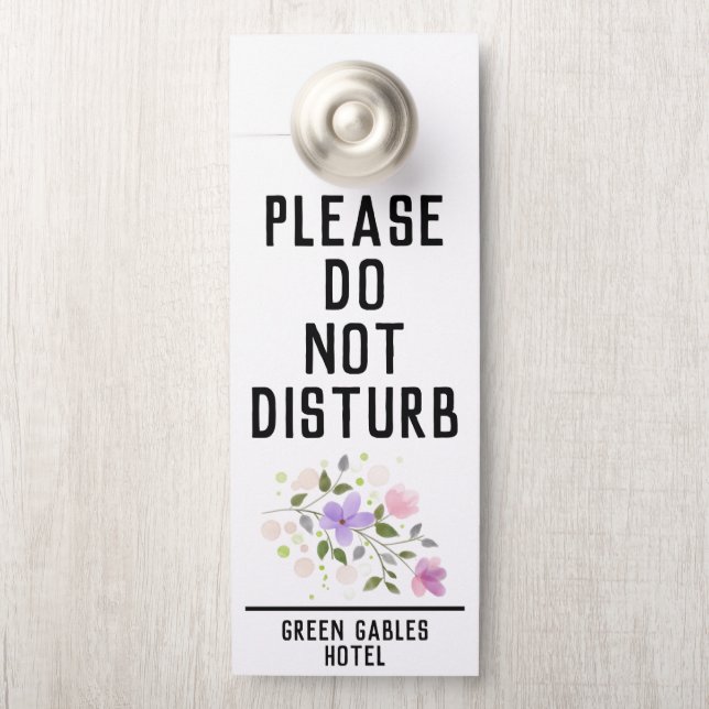 Kein stören und reinigen in meinem Zimmer floral Türanhänger (Auf Knauf)