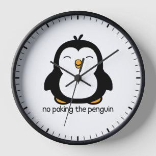 Kein Stoßen des Penguin niedlich Uhr