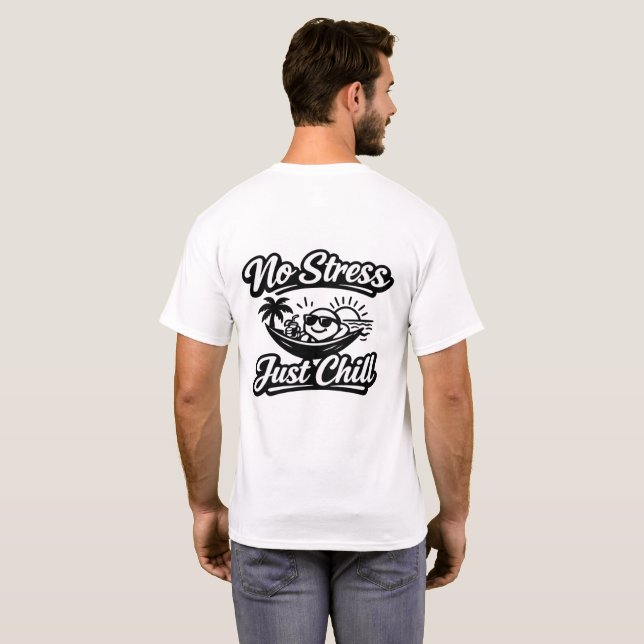 Kein Stress, einfach chillen T-Shirt  (Schwarz voll)