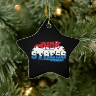 Kein Stress - Red White Blue Positive Mindset Keramik Ornament